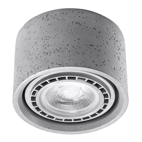 Plafonieră BASIC 1 beton + 1x bec LED GU10 AR111 3000K Warm 12W 800lm