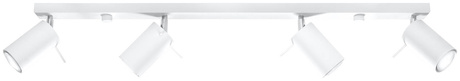 Plafonieră RING 4L alb + 4x bec LED GU-10 3000K cald 7W 620lm