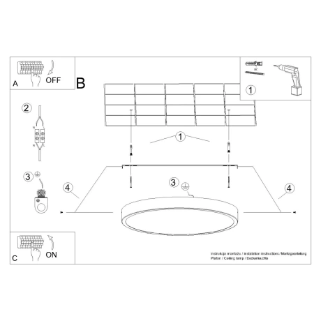 Plafonieră ONYX 30 negru LED 3000K