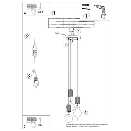 Lampă suspendată HALO 3P roșu ochra