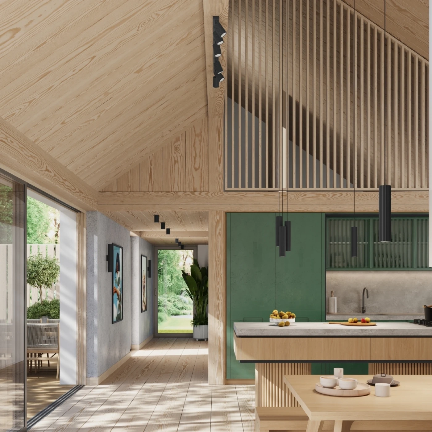 Lampă suspendată KARBON 3P negru