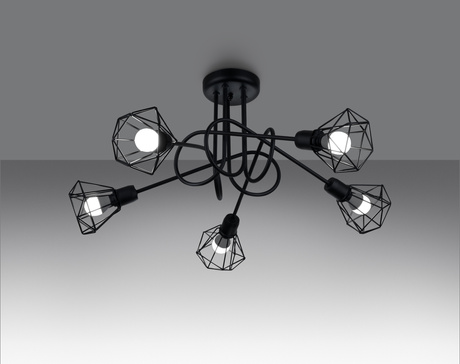 Candelabru ARTEMIS 5S negru + 5x bec LED E14 4000K rece 7.5W 680lm