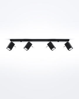 MERIDA plafonieră 4L negru + 4x bec LED GU-10 4000K rece 7W 630lm