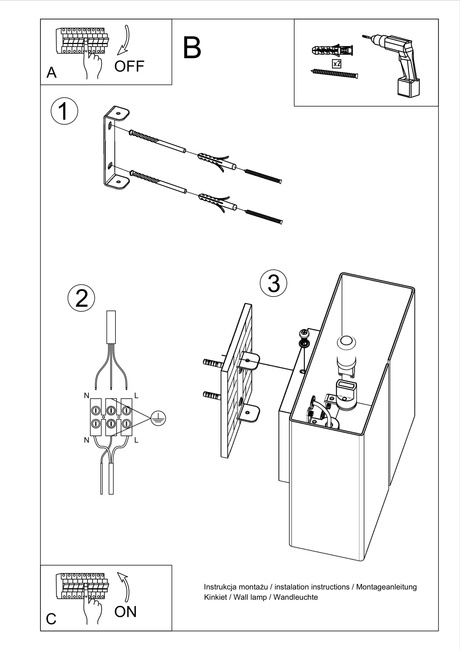 LINEA lampă de perete alb + 2x bec LED G9 3000K cald 4.5W 510lm