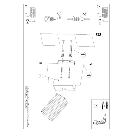 Lampă de perete KARBON aur