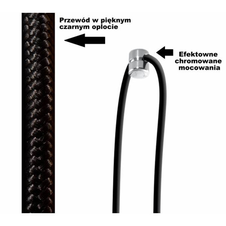 Lampă suspendată EDISON 3 negru + 3x bec LED E27 4000K rece 7,5W 650lm