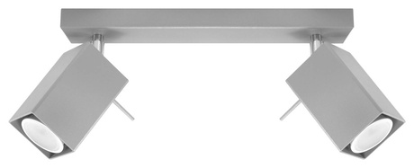 Plafonieră MERIDA 2 gri + 2x bec LED GU-10 4000K Rece 7W 630lm
