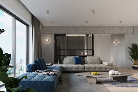 SALGADO lampă de perete din beton + 1x bec LED E27 4000K rece 7.5W 650lm