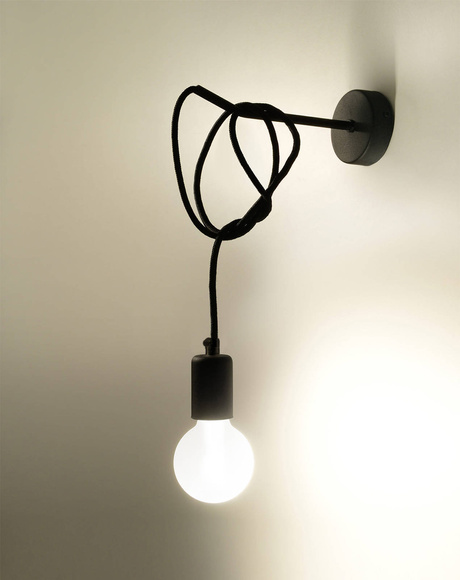 EDISON lampă de perete negru +1x bec LED E27 3000K cald 7.5W 620lm