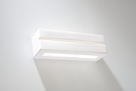 Aplică ceramică VEGA LINE alb + 1x bec LED E27 4000K rece 7,5W 650lm