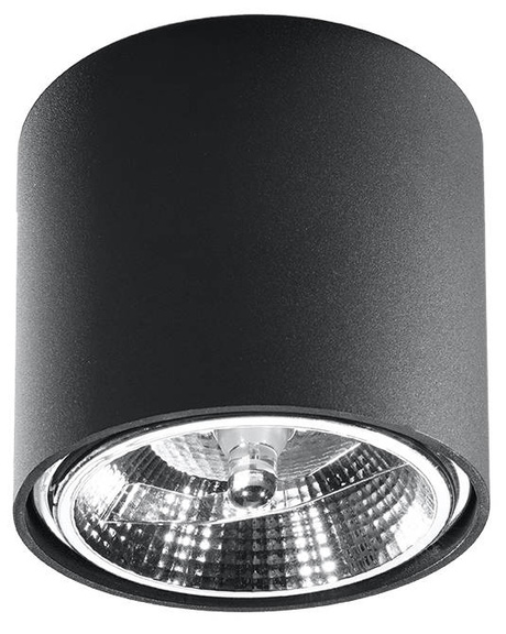 TIUBE plafonieră negru + 1x bec LED GU10 AR111 3000K cald 12W 800lm