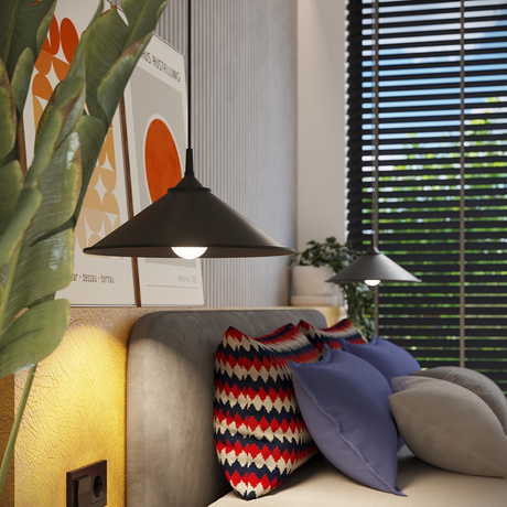 Lampă suspendată ZUMA negru + 1x bec LED E27 4000K rece 7,5W 690lm