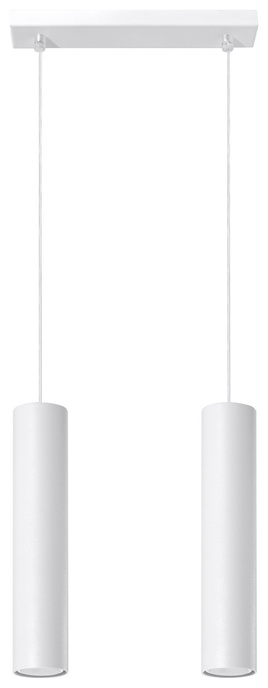 LAGOS 2 lampă suspendată alb + 2x GU-10 LED bec 4000K rece 7W 630lm