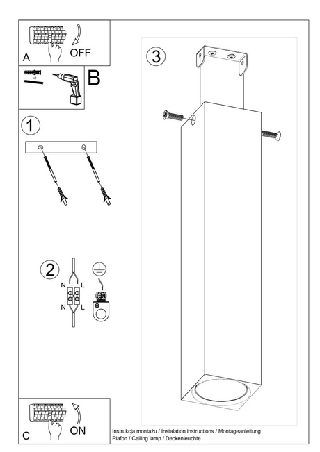 Plafonieră KEKE 30 stejar + 1x bec LED GU-10 3000K Warm 7W 620lm