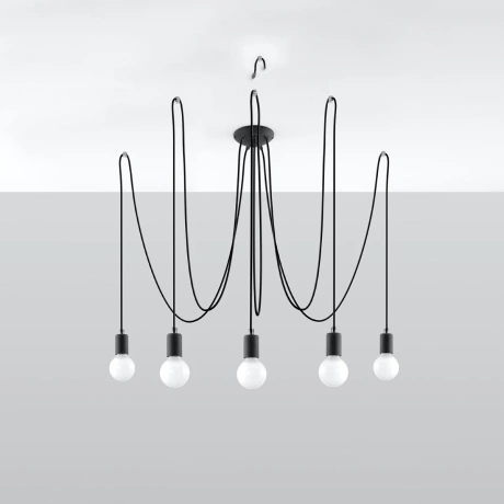 Candelabru EDISON 5 negru