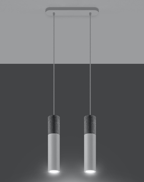 BORGIO 2 lampă suspendată alb + 2x GU-10 LED bec 3000K cald 7W 620lm