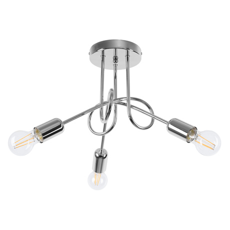 Candelabru SUPEŁ 3 crom + 3X bec LED E27 3000K 7W 760lm
