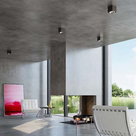 Plafonieră BLAKE negru + 1x bec LED GU10 AR111 3000K cald 12W 800lm