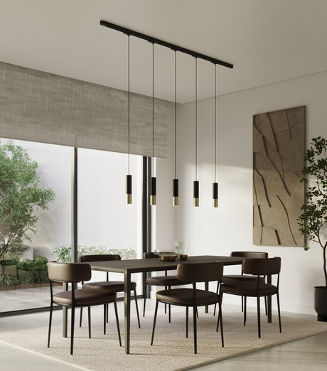 Lampă suspendată, 5 puncte, sistem de șine trifazat, LOOPEZ