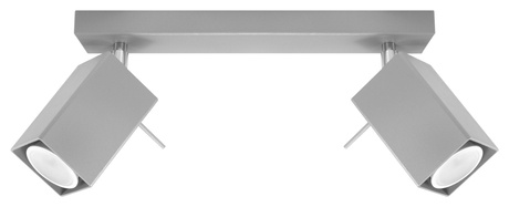 Plafonieră MERIDA 2 gri + 2x bec LED GU-10 3000K cald 7W 620lm