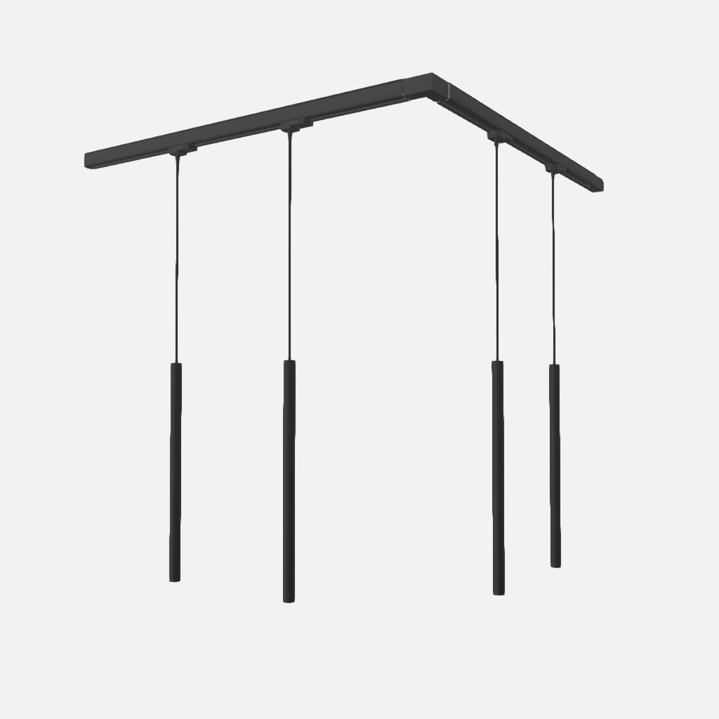 Lampă suspendată, 4 puncte, sistem de șine trifazat, PASTELO