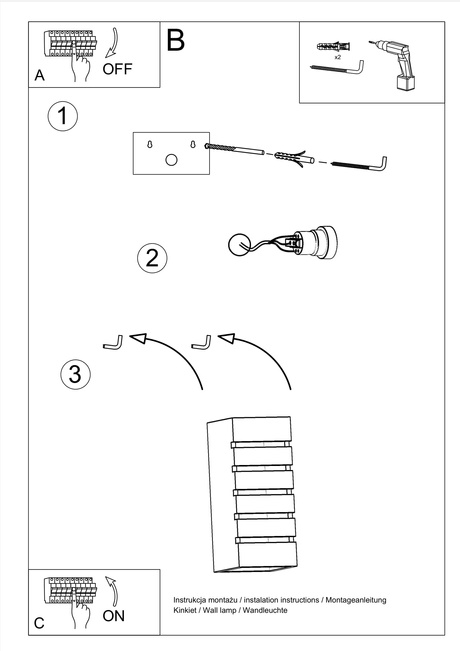 Lampă de perete ceramică SAMIR alb + 1x bec LED E27 4000K rece 7.5W 650lm