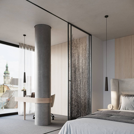 ELECTRA lampă suspendată negru beton + 1x bec LED GU-10 4000K rece 7W 530lm