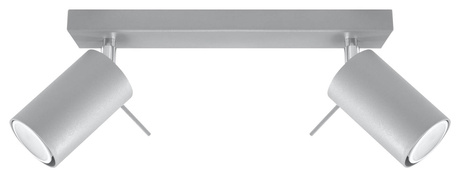 Plafonieră RING 2 gri + 2x bec LED GU-10 3000K Warm 7W 620lm