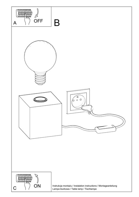 ARIZ lampă de birou din beton + 1x bec LED E27 4000K rece 7.5W 650lm