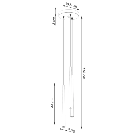 Lampă pedantă BLISS 3P negru