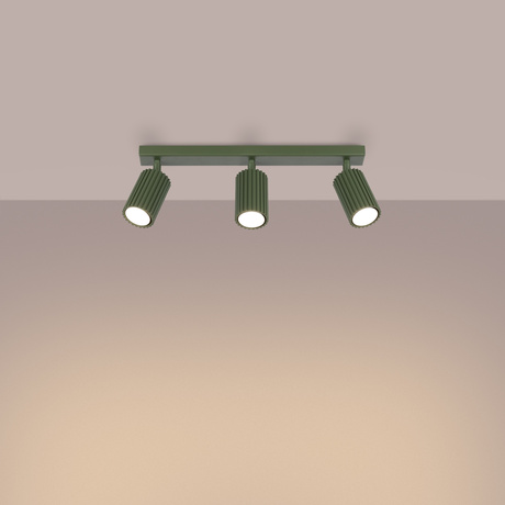 Plafonieră KARBON 3L verde măsliniu