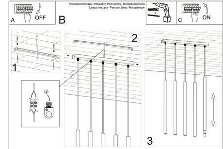 PASTELO 5 lampă suspendată albă + 5x bec LED G9 4000K Cold 4,5W 530lm