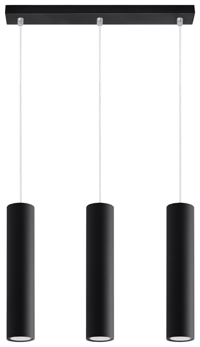LAGOS 3 lampă suspendată negru + 3x GU-10 3000K cald 7W 620lm bec LED