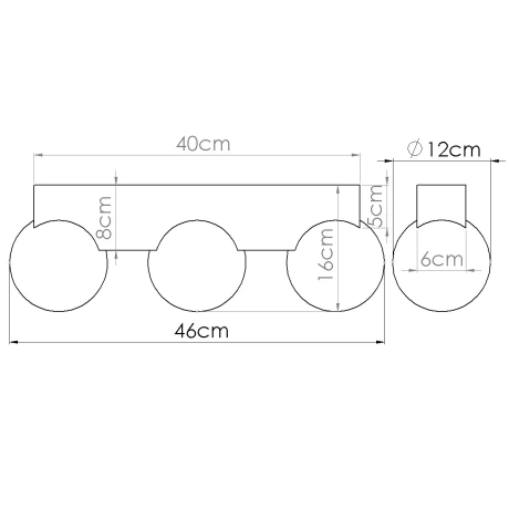 Plafonieră BULBO 3 lemn natural