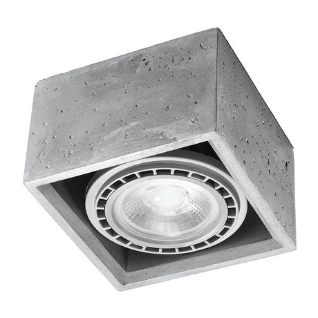 Plafonieră QUATRO 1 beton + 1x bec LED GU10 AR111 3000K Warm 12W 800lm