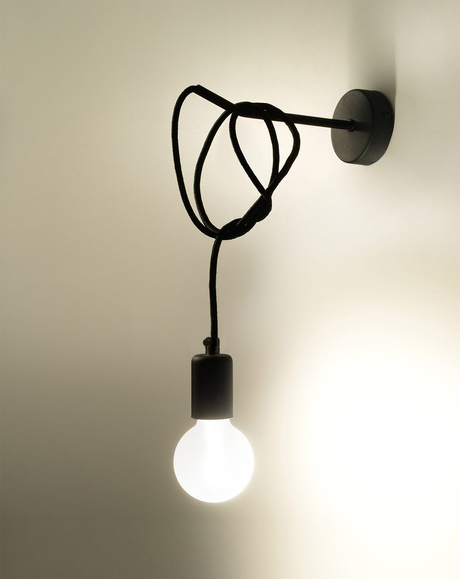 Lampă de perete EDISON negru + 1x bec LED E27 4000K rece 7.5W 650lm