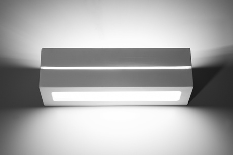 Aplică ceramică VEGA LINE alb + 1x bec LED E27 4000K rece 7,5W 650lm