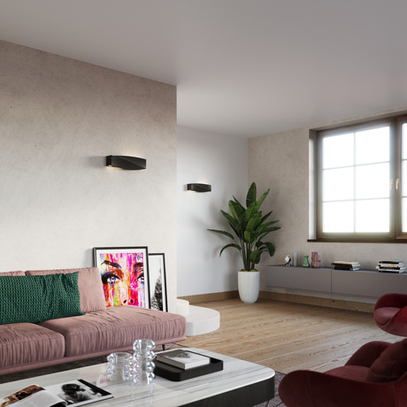 Aplică ceramică SIGMA negru + 1x bec LED E27 3000K Warm 7.5W 620lm