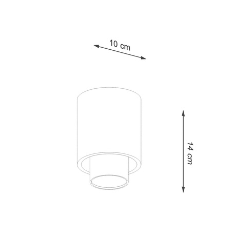 Plafonieră NESI negru + 1x bec LED GU-10 3000K Warm 7W 510lm