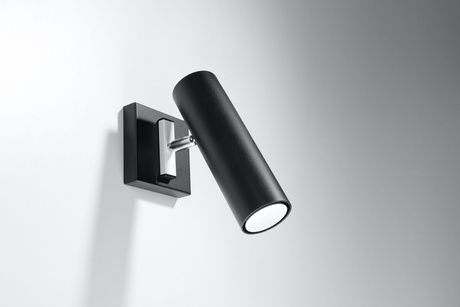 DIREZIONE lampă de perete negru + 1x bec LED GU-10 4000K rece 7W 630lm