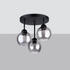 Candelabru ALINO 3 negru + 3x bec LED E27 3000K cald 7.5W 620lm