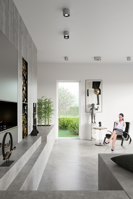 Plafonieră BASIC 2 beton + 2x bec LED GU10 AR111 4000K COLD 12W 850lm