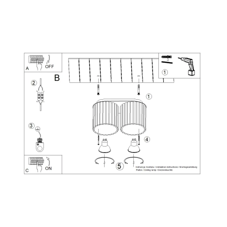 Plafonieră AURA 2 alb GU10