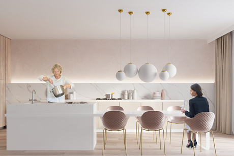 Lampă suspendată UGO 40 gold + 1x bec LED E27 4000K Cold 7,5W 650lm