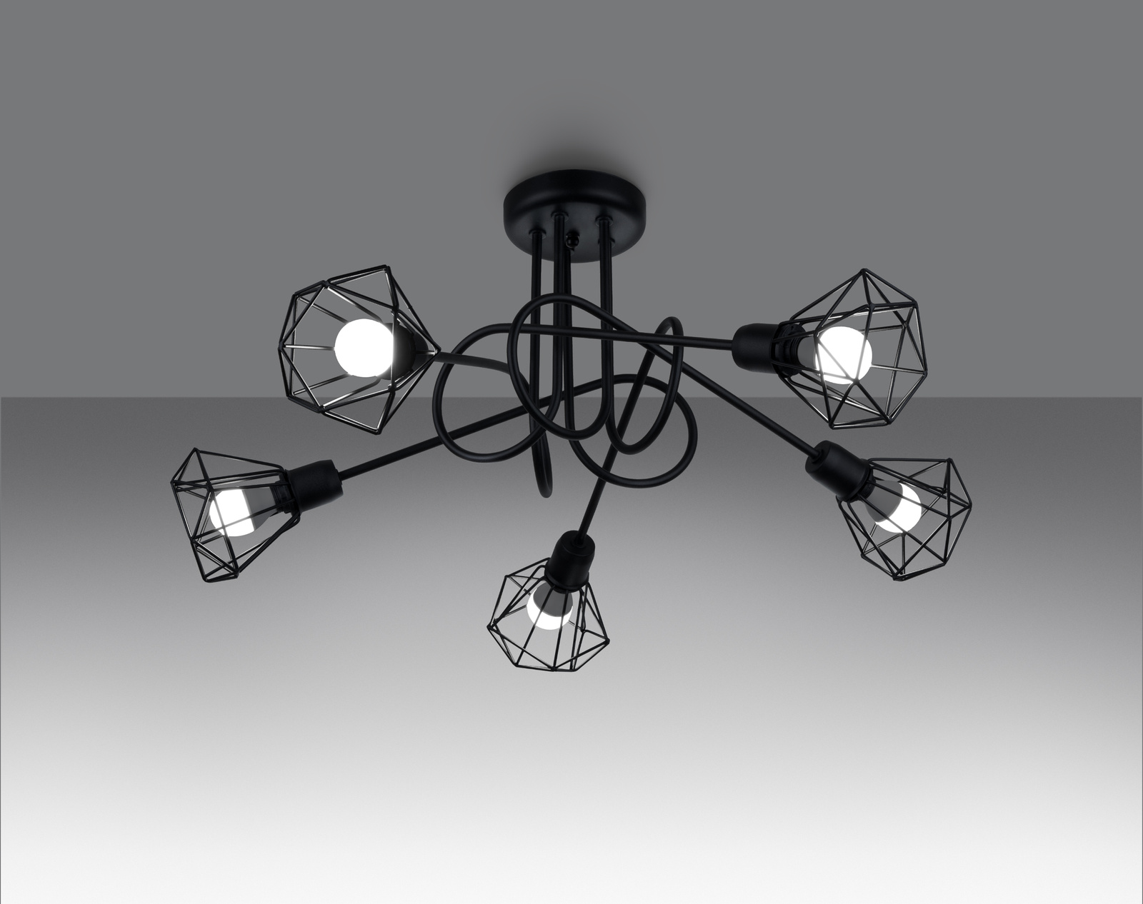 Candelabru ARTEMIS 5S negru + 5x bec LED E14 3000K cald 7.5W 620lm