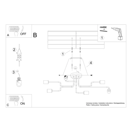 Candelabru VECTOR 6 alb
