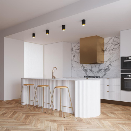 Plafonieră NESI negru + 1x bec LED GU-10 4000K rece 7W 530lm