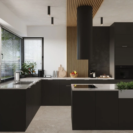 Plafonieră NERO 12,5 negru/chrom