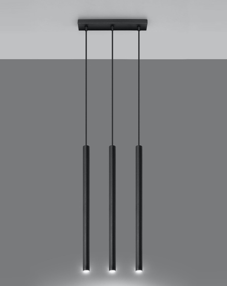 PASTELO 3 lampă suspendată negru + 3x bec LED G9 4000K rece 4,5W 530lm