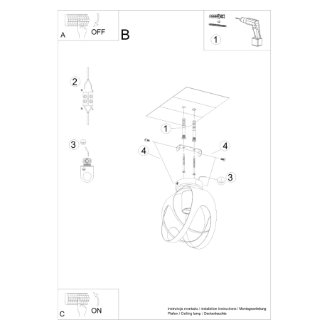 Plafonieră TULOS negru